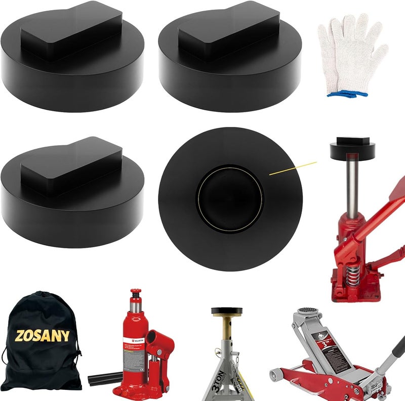 ZOSANY Floor Jack Pad for BMW and Mini,Rubber Pinch Weld Jack Pad for BMW, Round Jack Stand Adapter, Slotted Frame Rail Protector for Circular Floor Jack and Jack Stand 4 Pack - Image 1